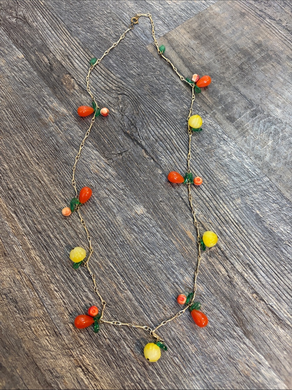 Vintage Fruit Leaf Necklace